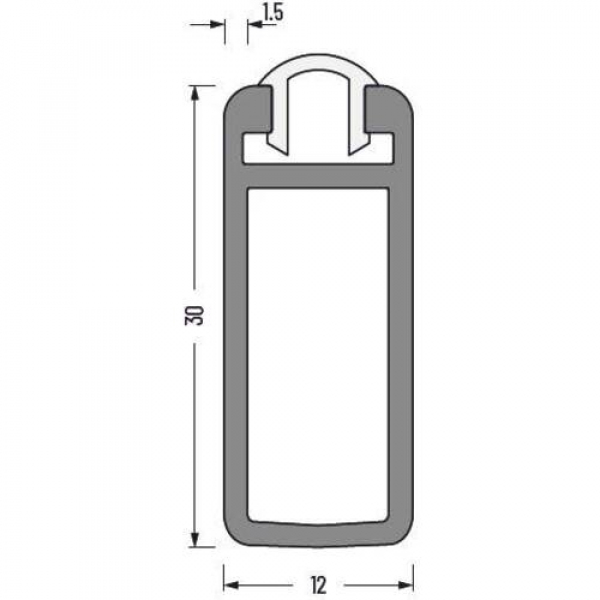 Kleiderstange Design Aluminium schwarz / edelstahlf. eloxiert